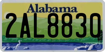 AL license plate 2AL8830