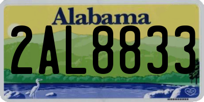 AL license plate 2AL8833