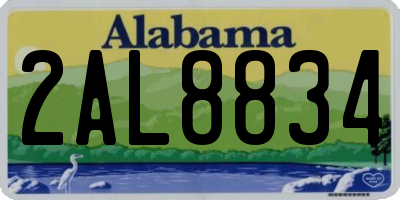 AL license plate 2AL8834