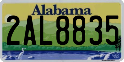 AL license plate 2AL8835