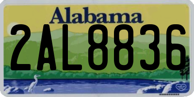 AL license plate 2AL8836