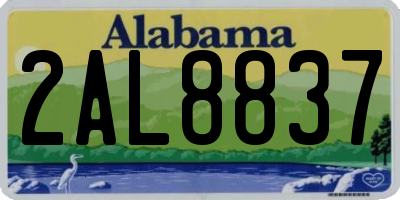 AL license plate 2AL8837