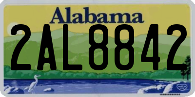 AL license plate 2AL8842