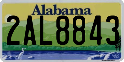 AL license plate 2AL8843