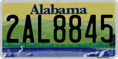 AL license plate 2AL8845