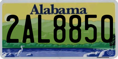 AL license plate 2AL8850