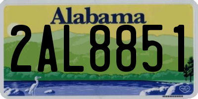 AL license plate 2AL8851