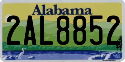 AL license plate 2AL8852