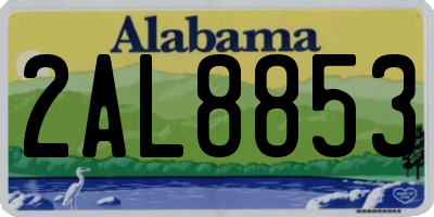 AL license plate 2AL8853