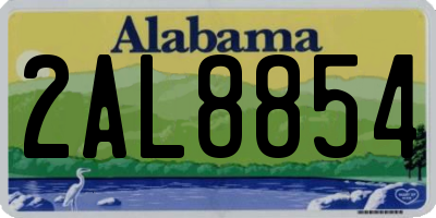 AL license plate 2AL8854