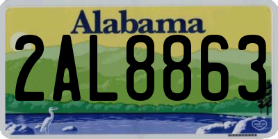 AL license plate 2AL8863