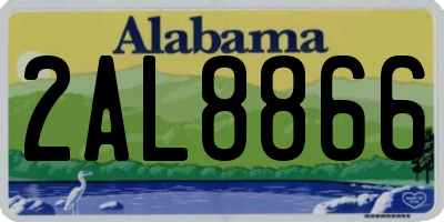AL license plate 2AL8866