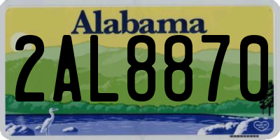 AL license plate 2AL8870