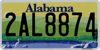 AL license plate 2AL8874