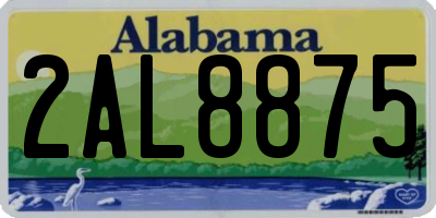 AL license plate 2AL8875