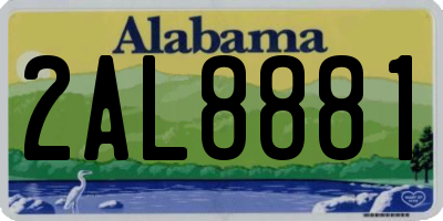 AL license plate 2AL8881