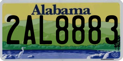 AL license plate 2AL8883