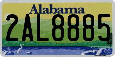 AL license plate 2AL8885