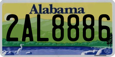 AL license plate 2AL8886