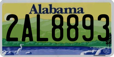 AL license plate 2AL8893
