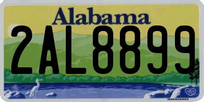 AL license plate 2AL8899