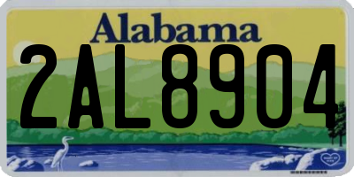 AL license plate 2AL8904