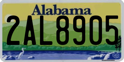 AL license plate 2AL8905