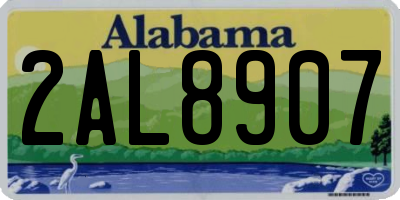 AL license plate 2AL8907