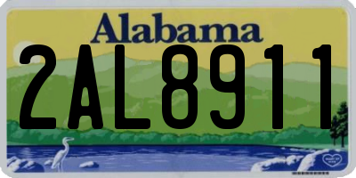 AL license plate 2AL8911
