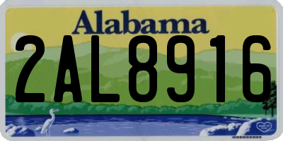 AL license plate 2AL8916
