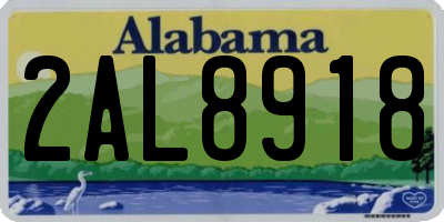 AL license plate 2AL8918