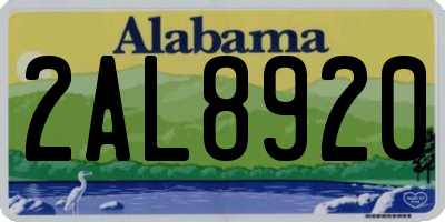 AL license plate 2AL8920