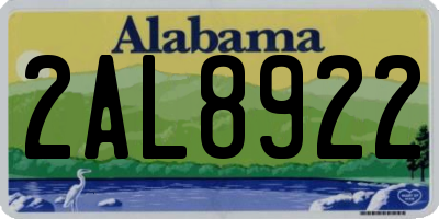 AL license plate 2AL8922