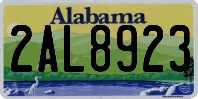 AL license plate 2AL8923