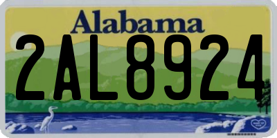 AL license plate 2AL8924