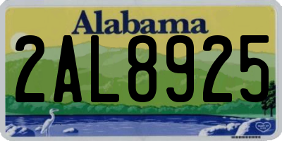 AL license plate 2AL8925
