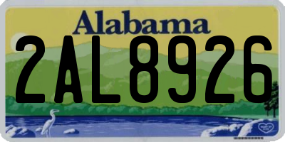 AL license plate 2AL8926