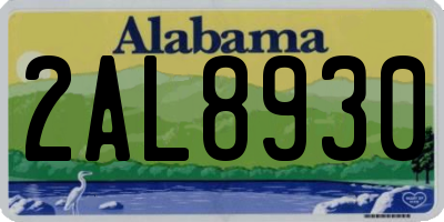 AL license plate 2AL8930