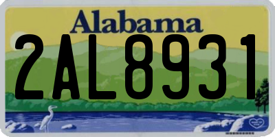 AL license plate 2AL8931