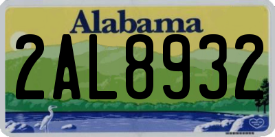 AL license plate 2AL8932