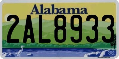 AL license plate 2AL8933