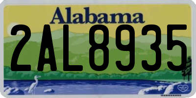 AL license plate 2AL8935