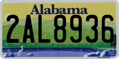 AL license plate 2AL8936