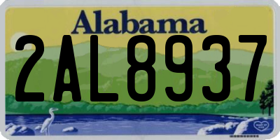 AL license plate 2AL8937