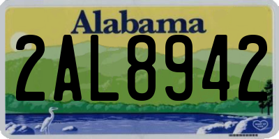 AL license plate 2AL8942