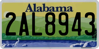 AL license plate 2AL8943