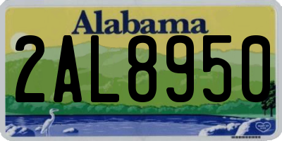 AL license plate 2AL8950