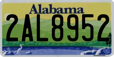 AL license plate 2AL8952