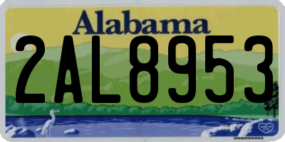 AL license plate 2AL8953