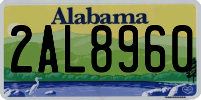 AL license plate 2AL8960